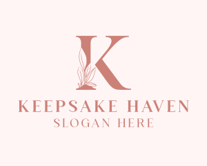 Elegant Leaves Letter K logo design