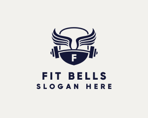 Athletic Fitness Barbell  logo design