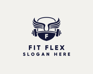 Athletic Fitness Barbell  logo design