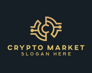 Digital Crypto Letter C logo design