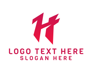 Edgy - Pink Edgy Letter H logo design
