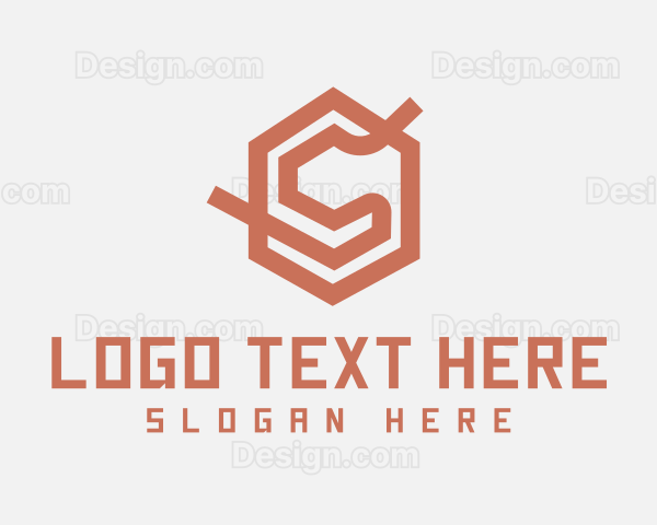 Hexagon Cube Letter S Logo
