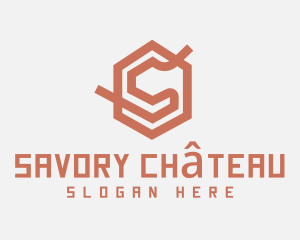 Hexagon Cube Letter S logo design