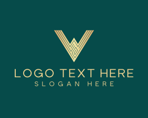 Golden Agency Letter V logo