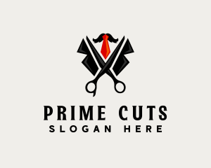 Grooming Scissor Barbershop logo design