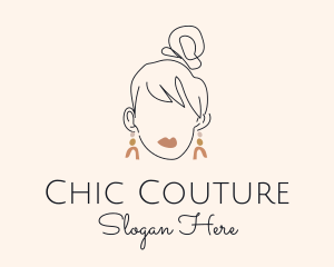 Stylist Woman Earrings logo design