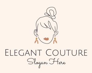 Stylist Woman Earrings logo design