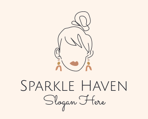 Stylist Woman Earrings logo design