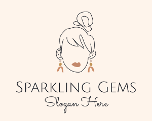 Stylist Woman Earrings logo design