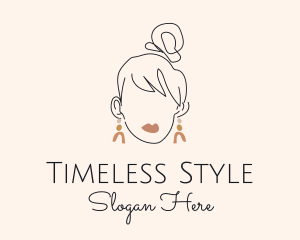 Stylist Woman Earrings logo design