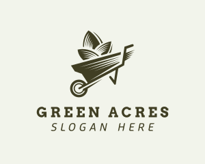 Leaf Garden Wheelbarrow  logo design