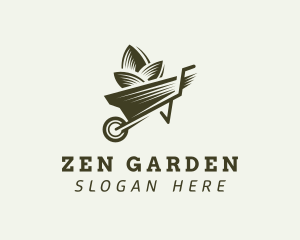 Leaf Garden Wheelbarrow  logo design