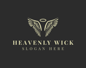 Angel Religious Wing Halo logo design