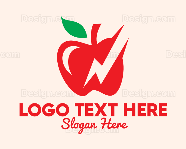 Red Apple Lightning Logo