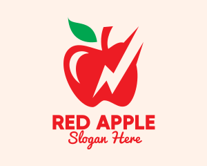 Red Apple Lightning logo design