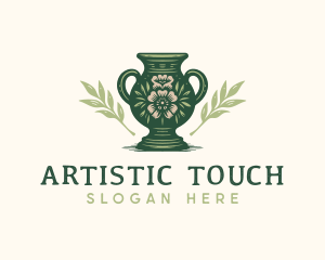 Floral Pottery Wreath logo