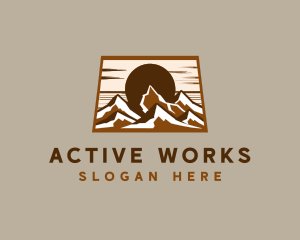 Outdoor Mountain Hiking logo design