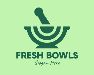 Green Mortar & Pestle logo design