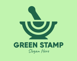 Green Mortar & Pestle logo design