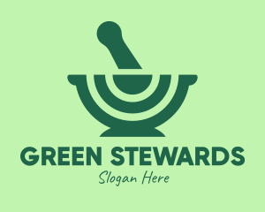 Green Mortar & Pestle logo design