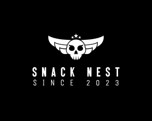 Winged Skull Pilot Bandit logo design