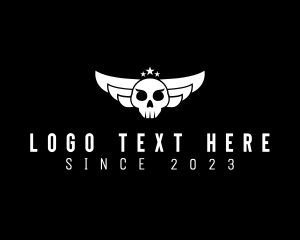 Music - Winged Skull Pilot Bandit logo design