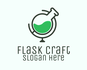 Globe Laboratory Flask logo design