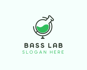 Globe Laboratory Flask logo design