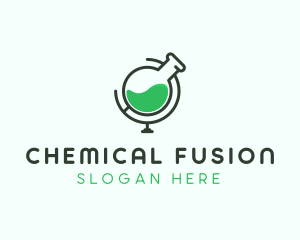 Globe Laboratory Flask logo design