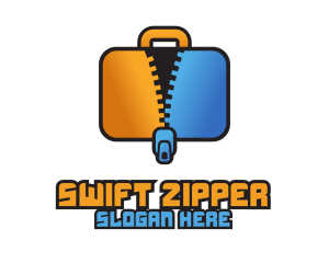 Luggage Briefcase Zipper logo design