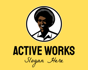 Happy Afro Woman logo