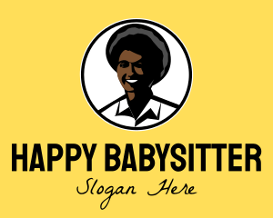 Happy Afro Woman logo design