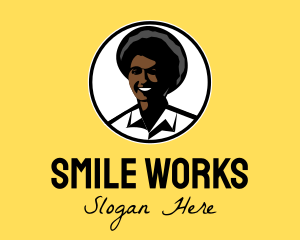 Happy Afro Woman logo design