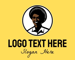 Workforce - Happy Afro Woman logo design