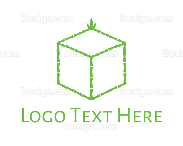 Green Bamboo Cube Logo