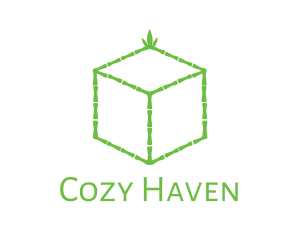 Green Bamboo Cube logo design