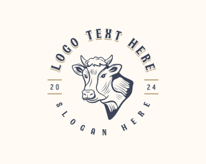 Cow Dairy Farm Logo