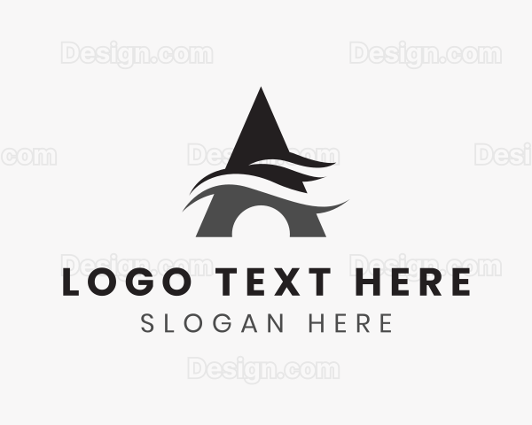 Abstract Wave Letter A Logo