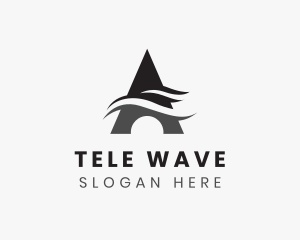 Abstract Wave Letter A logo design