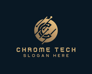 Cryptocurrency Tech Letter C logo design