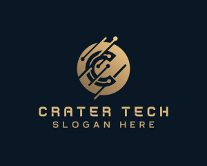 Cryptocurrency Tech Letter C logo design