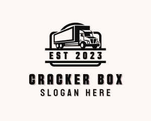 Box Truck Delivery Transportation logo design