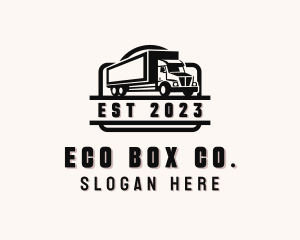 Box Truck Delivery Transportation logo design