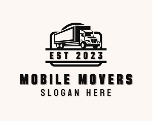 Box Truck Delivery Transportation logo design