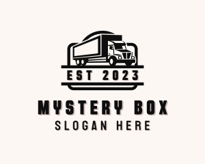 Box Truck Delivery Transportation logo design