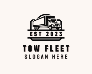 Box Truck Delivery Transportation logo design