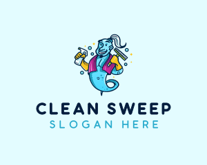 Cleaning Genie Housekeeper logo design