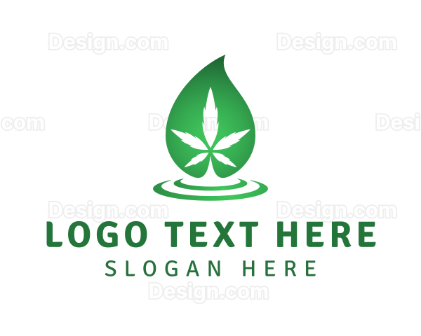 Natural Cannabis Droplet Logo