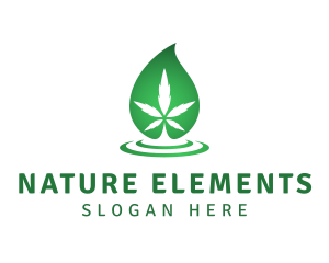 Natural Cannabis Droplet logo design