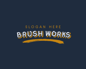 Paint Clothing Brush Stroke logo design